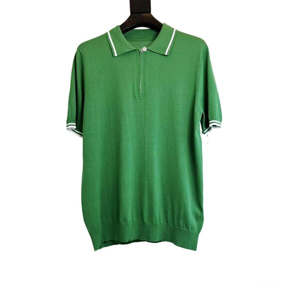 Kiton Green Zipper Polo Shirt - Picture 1 of 8